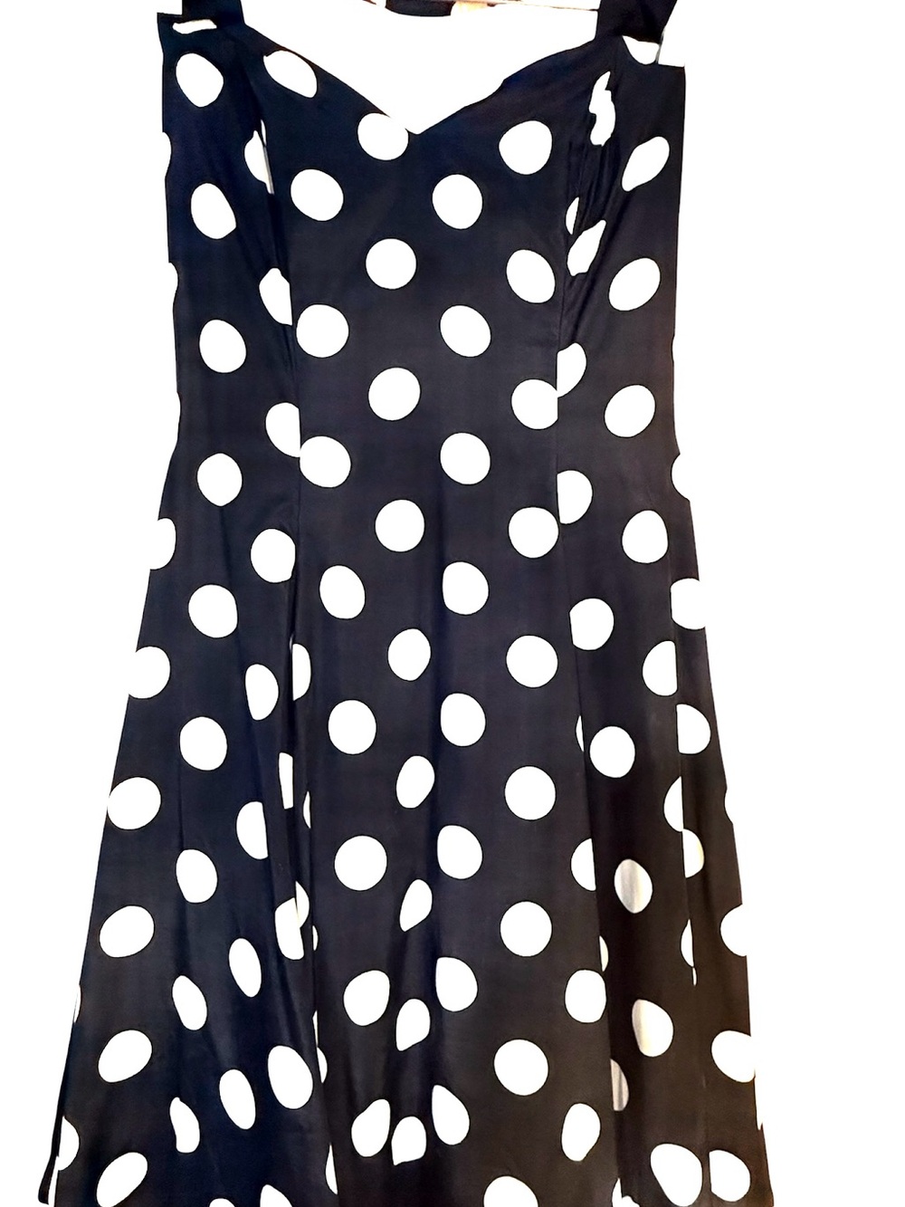 Women’s Black and White Vintage Polka Dot Fit-and-Flare Dress